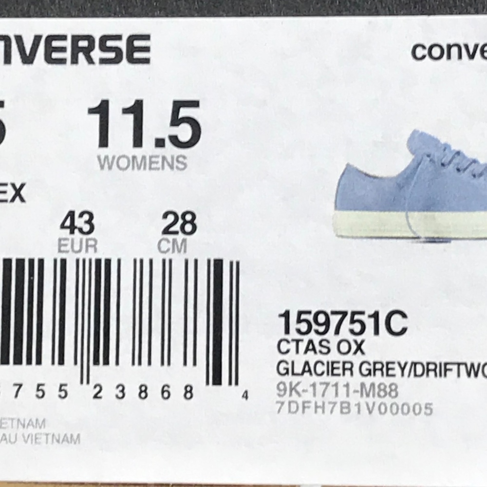 Converse CTAS Ox Glacier Grey Driftwood Shoes - Picture 8 of 8